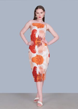 Tropical Ember Slip Dress