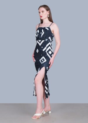 Midnight Mirage Printed Dress